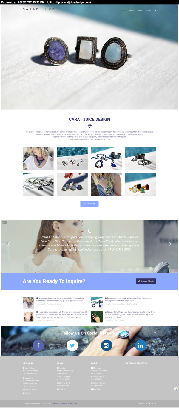 Carat Juice Design — Custom Jewelry E-Commerce